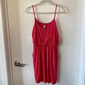 Coral dress with pockets - size S